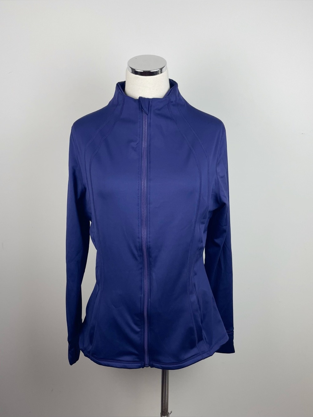 Level Up Active Solid Purple Full Zip Long Sleeve Athletic Jacket Women XL